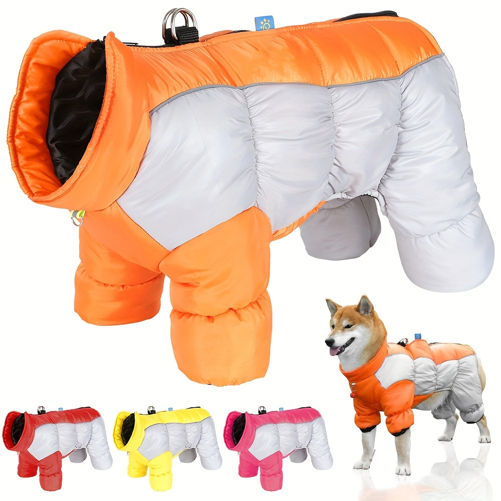 Thermal Dog Jumpsuit – Warm, Windproof & Reflective Winter Outfit