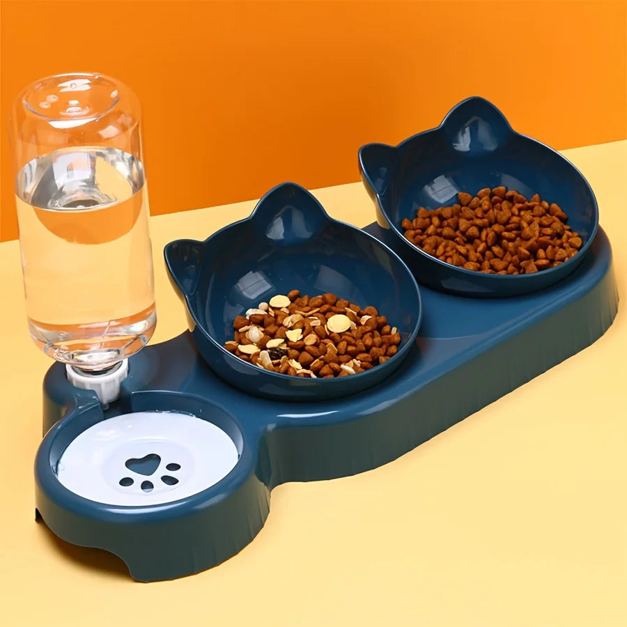 All-in-One Pet Feeding Station – Food, Water & Neck-Safe Design