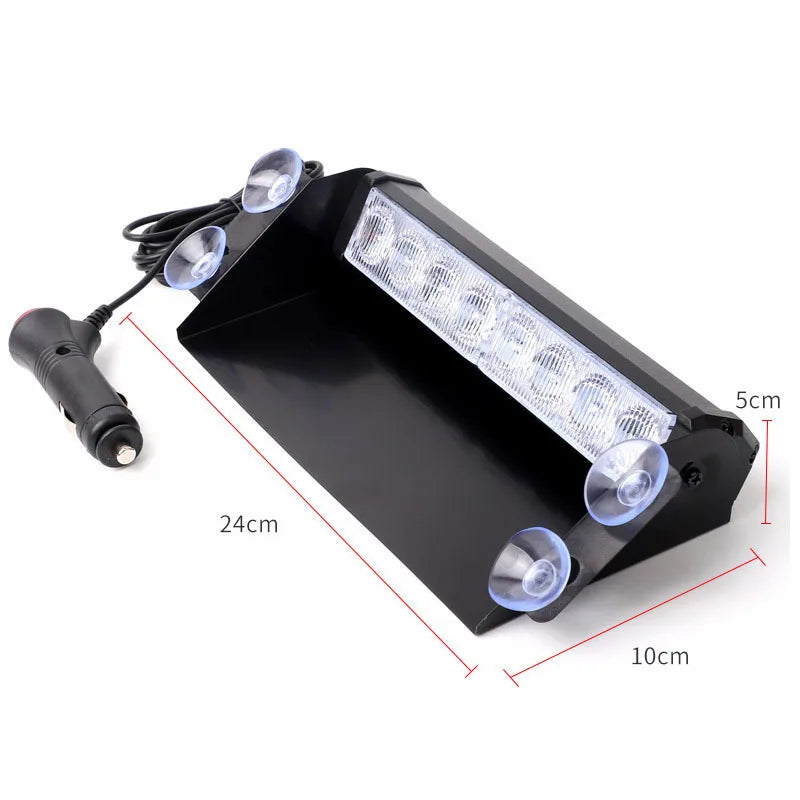 Universal 8 LED Car Strobe Warning Light 12V Red/Blue