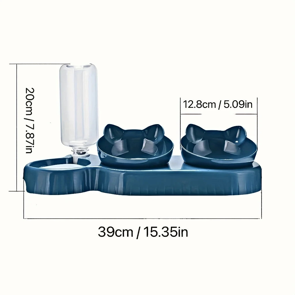 All-in-One Pet Feeding Station – Food, Water & Neck-Safe Design