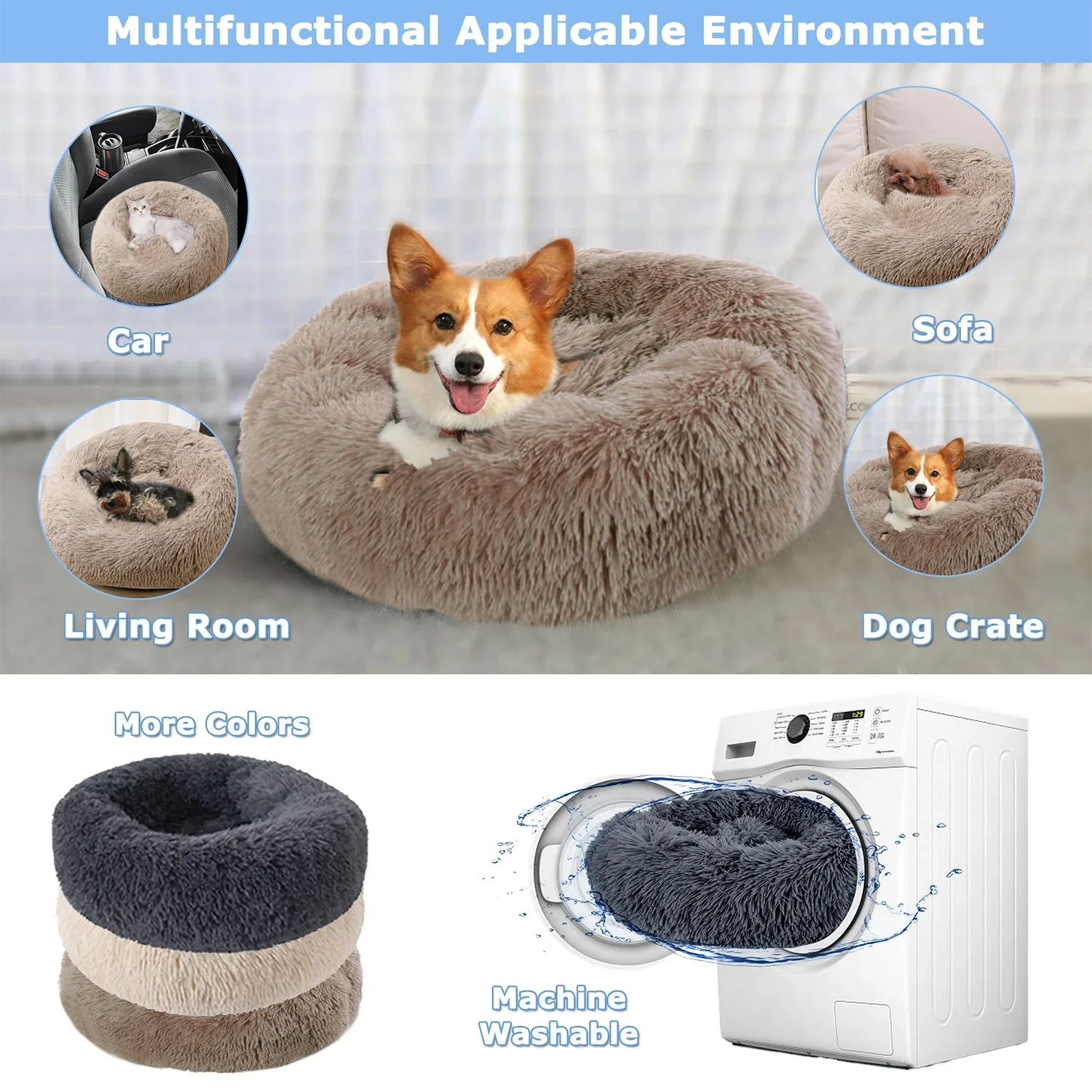 Washable Cat Donut Bed – Ultra Soft Plush Comfort for Peaceful Sleep