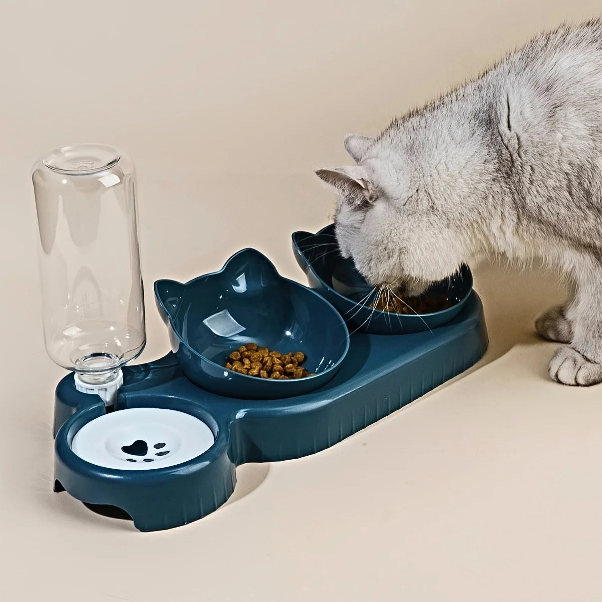 All-in-One Pet Feeding Station – Food, Water & Neck-Safe Design
