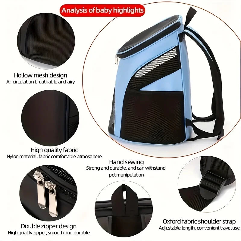 Portable Mesh Dog Backpack – Foldable, Breathable & Large Capacity