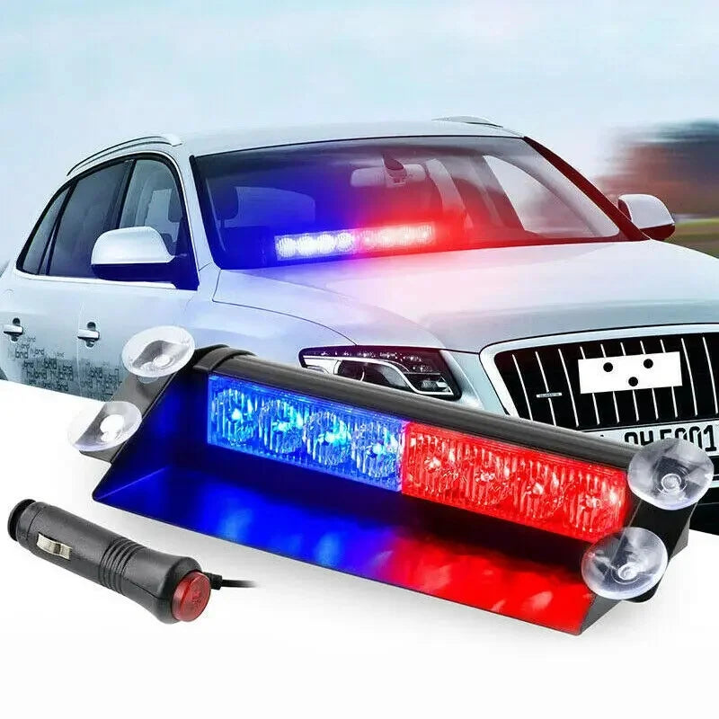 Universal 8 LED Car Strobe Warning Light 12V Red/Blue
