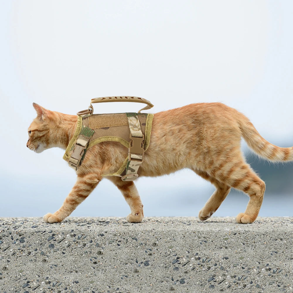 Tactical Cat & Dog Harness – Adjustable Military Vest with Control Handle
