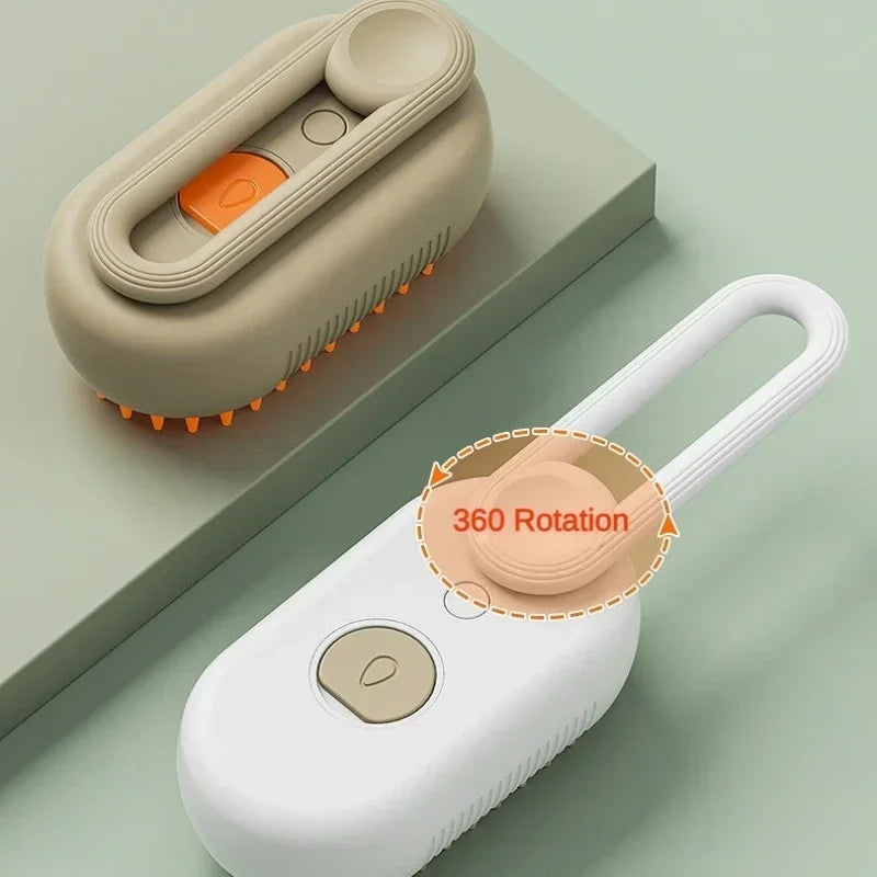 Foldable Rotatable Pet Brush – Bath, Massage & De-shedding Tool