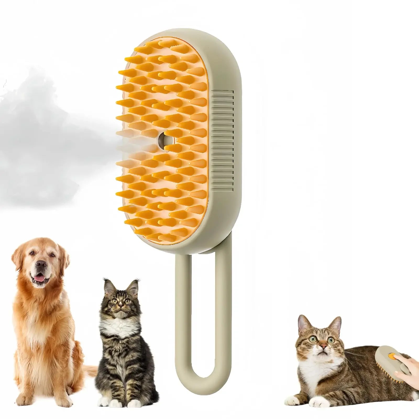 Foldable Rotatable Pet Brush – Bath, Massage & De-shedding Tool