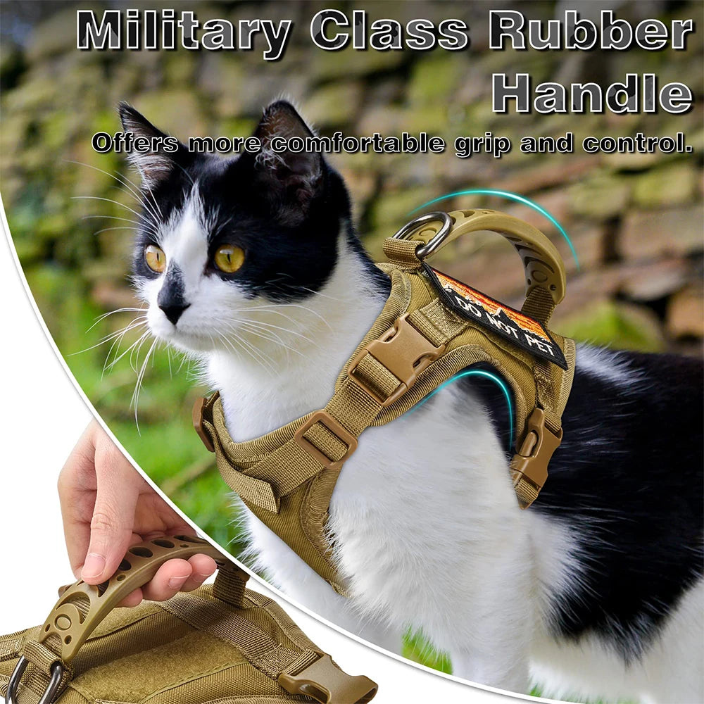 Tactical Cat & Dog Harness – Adjustable Military Vest with Control Handle