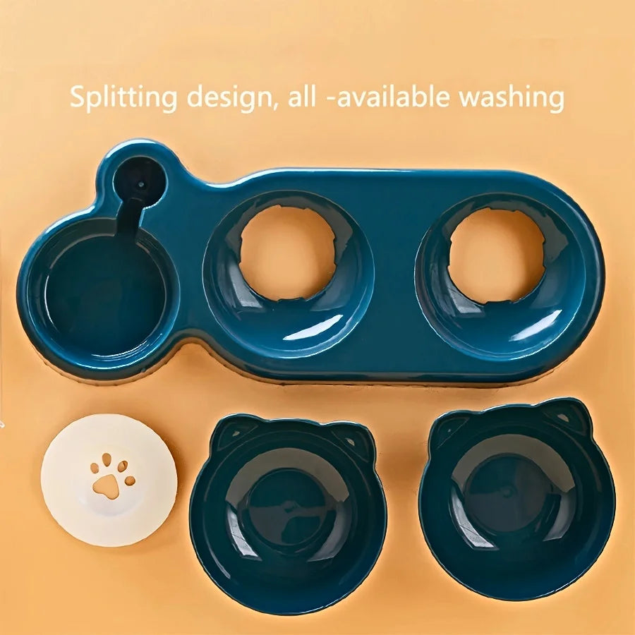 All-in-One Pet Feeding Station – Food, Water & Neck-Safe Design